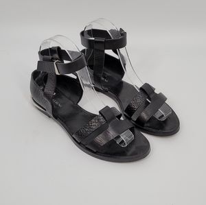 Prabal Gurung Black Flat Gladiator Sandals Size 37